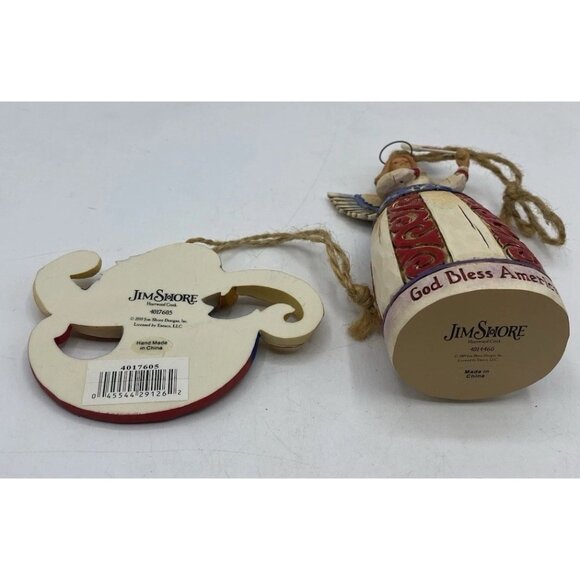 Jim Shore Heartwood Creek Patriotic Angel Eagle Christmas Ornament Lot 2 No Box - Picture 5 of 13